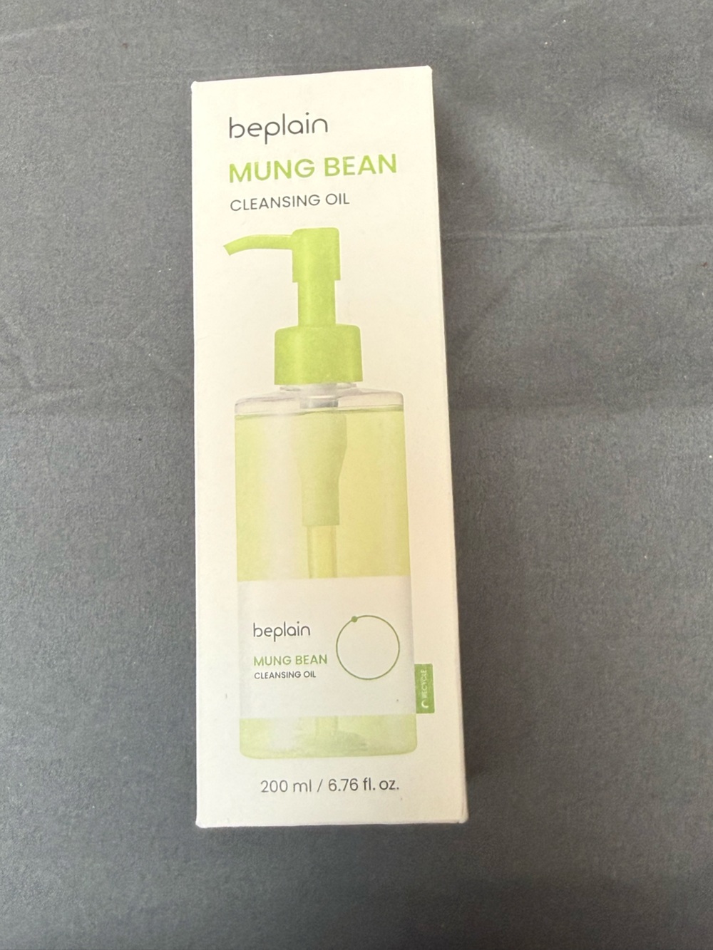Beplain Mung Bean Cleansing Oil - Light Green Pump Bottle